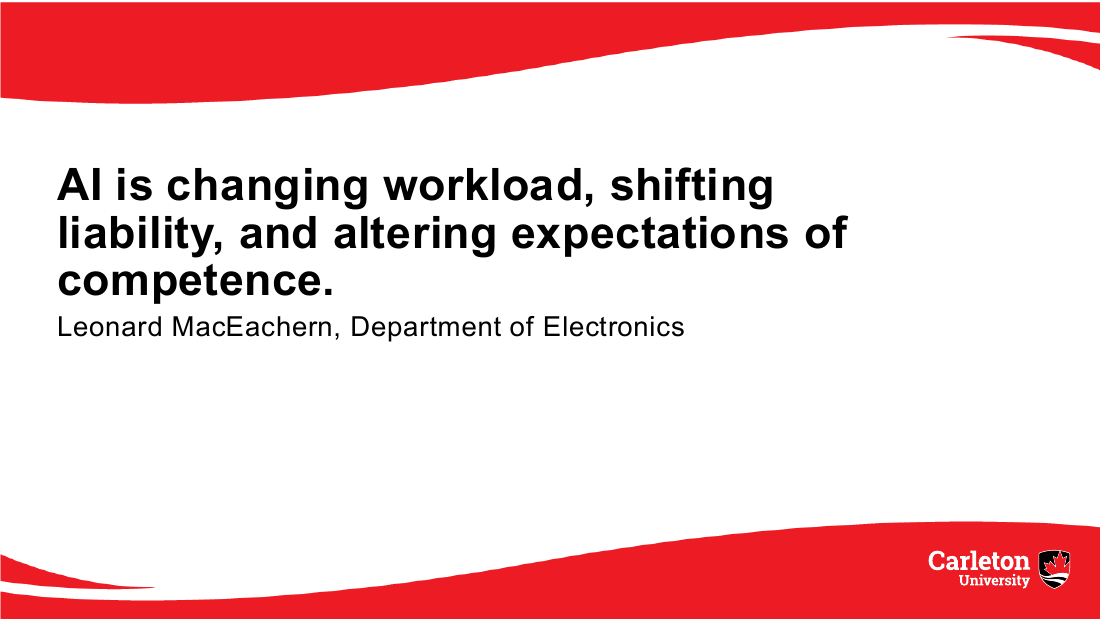 Title slide for AI and the Engineering Profession