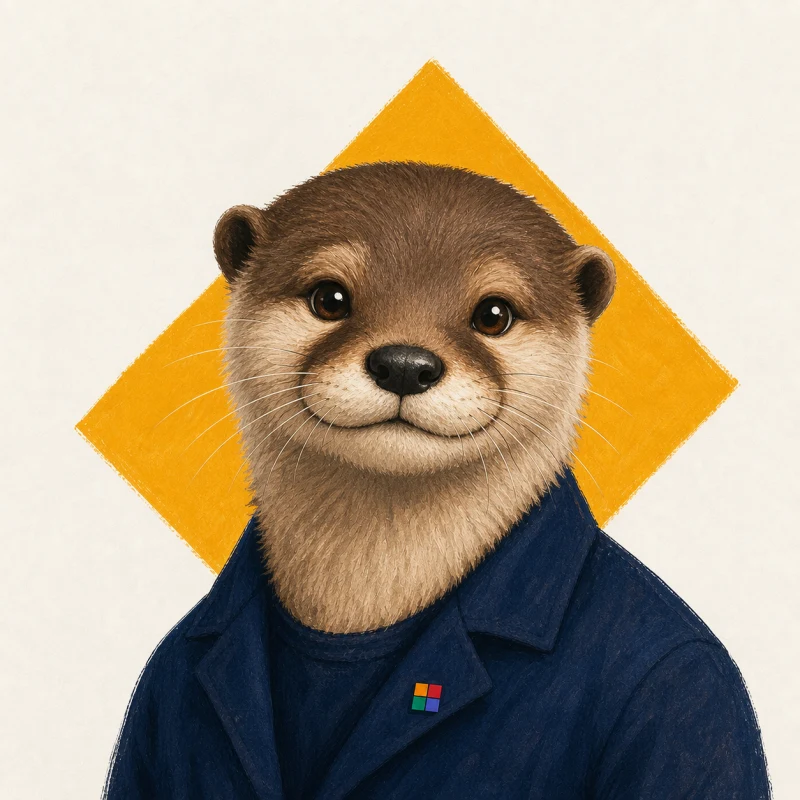 Colourful illustrated river otter portrait representing Deniz Sulutas