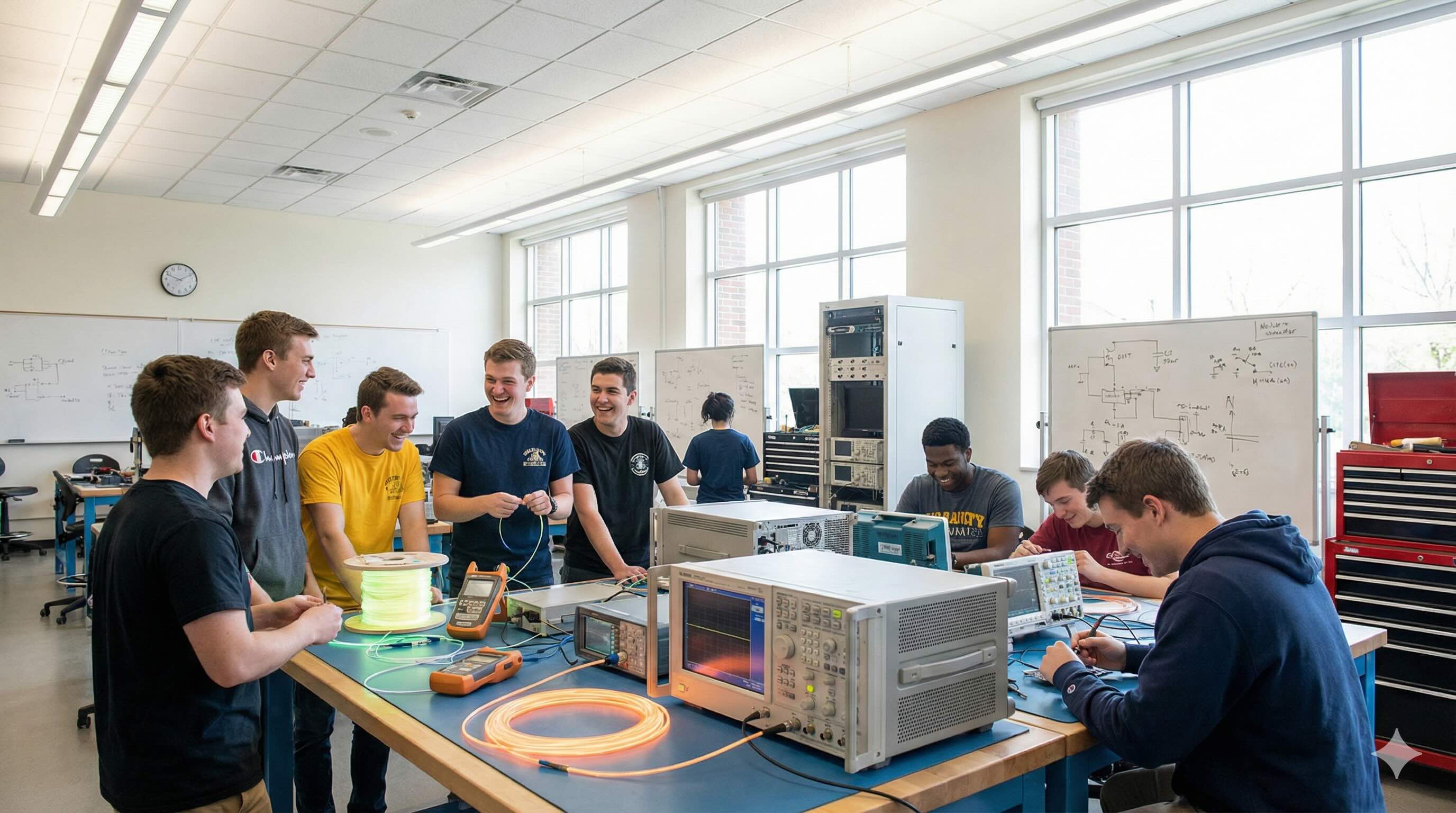 Laboratory facility supporting photonics and high-speed data-link instruction.